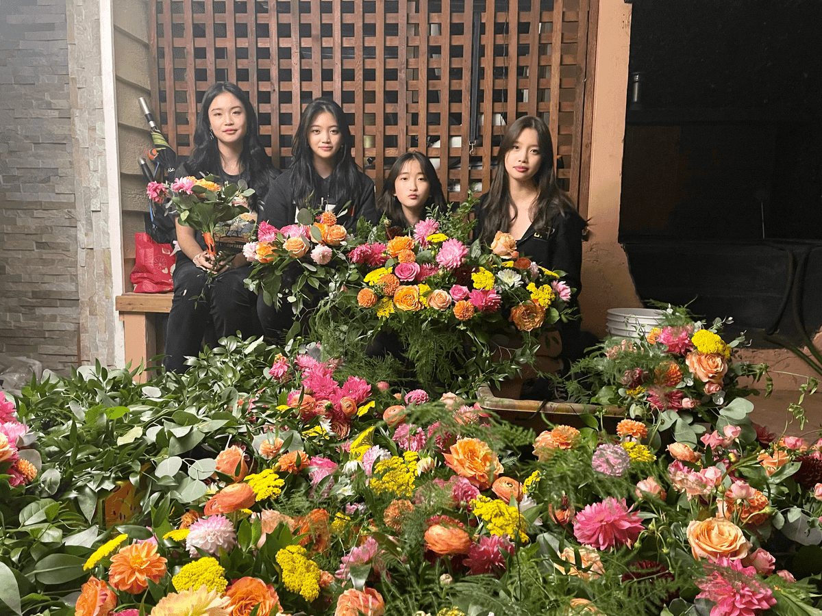 Repeat Floral volunteers sorting and repurposing flowers